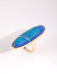 Gold Long Oval Ring - link has visual effect only