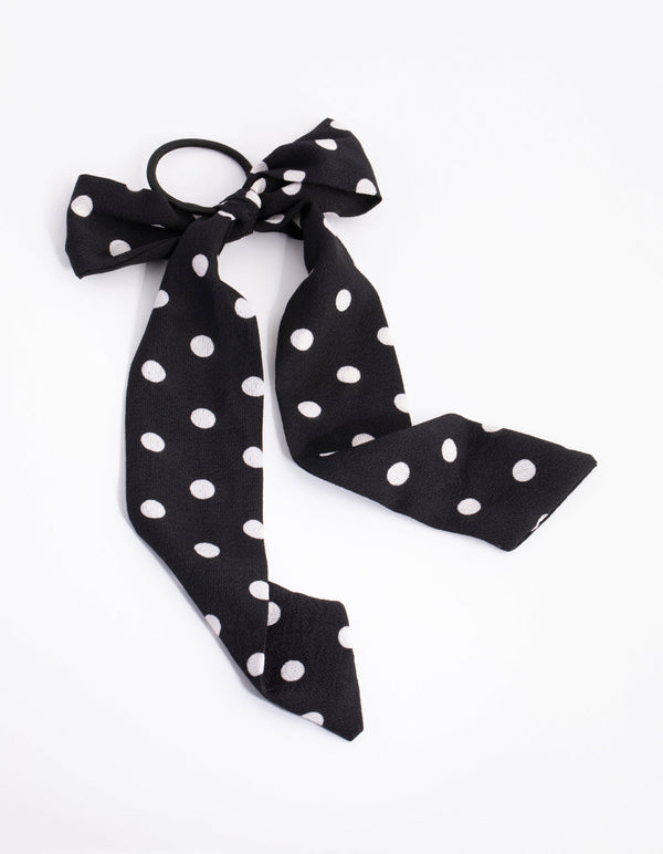 Long Spot Bow Hair Tie