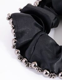 Embellished Black Satin Scrunchie - link has visual effect only