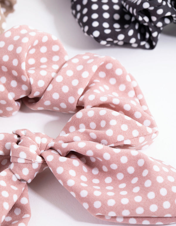 Spotty Bunny Ear Scrunchie 3-Pack