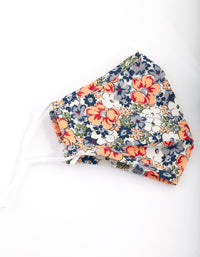 Orange and Blue Flower Mask - link has visual effect only