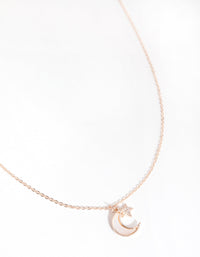 Rose Gold Moon and Star Necklace - link has visual effect only