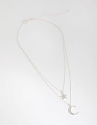 Silver Diamante Moon and Star Necklace - link has visual effect only
