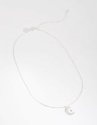 Silver Cubic Zirconia Moon and Star Necklace - link has visual effect only