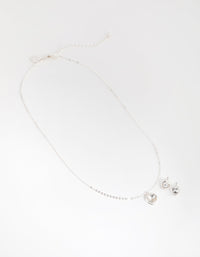 Silver Heart Necklace and Earrings Set - link has visual effect only