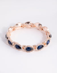 Rose Gold Classic Pear Halo Bracelet - link has visual effect only