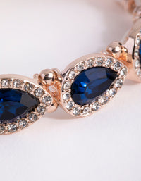 Rose Gold Classic Pear Halo Bracelet - link has visual effect only
