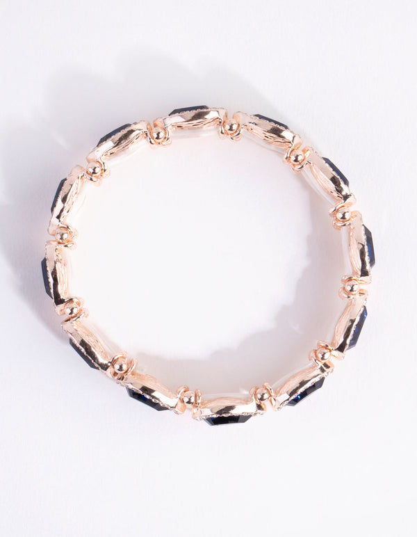 Rose Gold Classic Pear Halo Bracelet