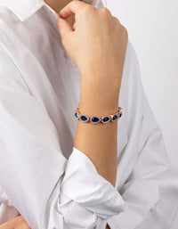 Rose Gold Classic Pear Halo Bracelet - link has visual effect only