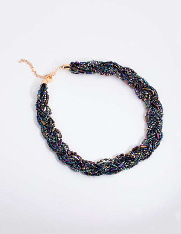 Gold Seed Bead Collar Necklace