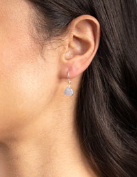 Sterling Silver Blue Lace Agate Drop Earrings - link has visual effect only