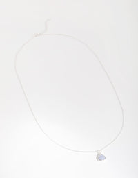 Sterling Silver Blue Lace Agate Facet Necklace - link has visual effect only
