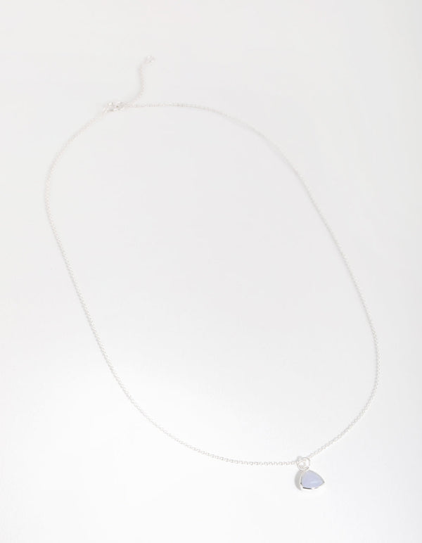 Sterling Silver Blue Lace Agate Facet Necklace