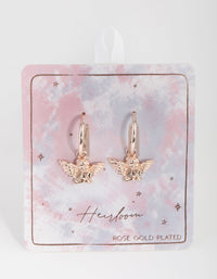 Rose Gold Plated Cherub Hoop Earrings - link has visual effect only