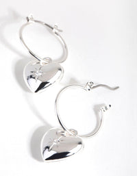 Silver Plated Cubic Zirconia Heart Hoop Earrings - link has visual effect only