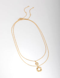 18ct Gold Plated Cubic Zirconia Starburst Necklace Set - link has visual effect only