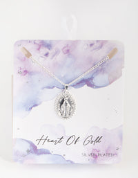 Silver Plated Oval Pendant Necklace Set - link has visual effect only