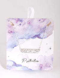 Silver Plated Flower Bar Necklace - link has visual effect only