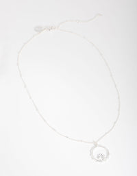 Silver Plated Flower Circle Necklace - link has visual effect only