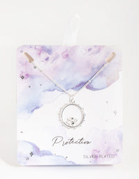 Silver Plated Flower Circle Necklace - link has visual effect only