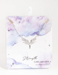 Silver Plated Cubic Zirconia Angel Necklace - link has visual effect only