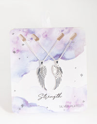 Silver Plated Angel Wings Necklace Set - link has visual effect only