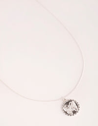 Silver Plated Butterfly Coin Necklace - link has visual effect only