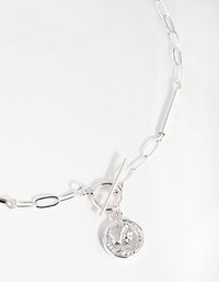 Silver Plated Detailed Chain Fob Necklace - link has visual effect only