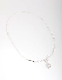 Silver Plated Detailed Chain Fob Necklace - link has visual effect only