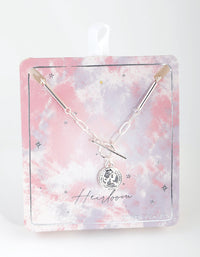 Silver Plated Detailed Chain Fob Necklace - link has visual effect only