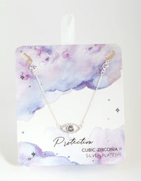 Silver Plated Evil Eye Necklace - link has visual effect only