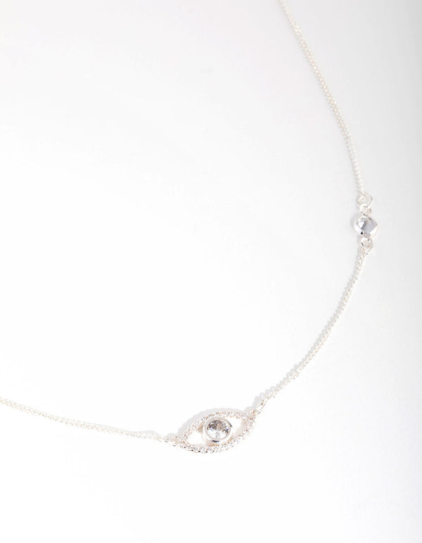Silver Plated Evil Eye Necklace