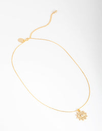 18ct Gold Plated Cubic Zirconia Coin Necklace - link has visual effect only
