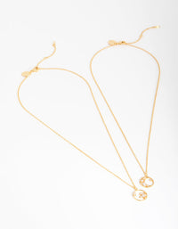 18ct Gold Plated Cubic Zirconia Mixed Cut Out Necklace Set - link has visual effect only