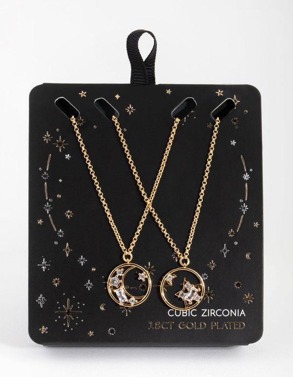 18ct Gold Plated Cubic Zirconia Mixed Cut Out Necklace Set