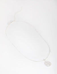 Silver Plated Open Centre Cubic Zirconia Necklace - link has visual effect only