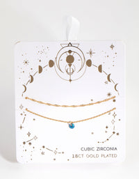 18ct Gold Plated October Opal Bracelet Set - link has visual effect only