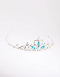 Kids Silver and Aqua Diamante Tiara Headband - link has visual effect only