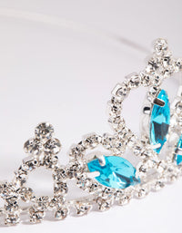Kids Silver and Aqua Diamante Tiara Headband - link has visual effect only