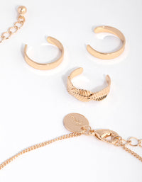 Gold Leaf Anklet and Toe Ring 6-Pack - link has visual effect only