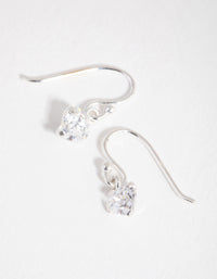 Sterling Silver Cubic Zirconia Heart Drop Earrings - link has visual effect only