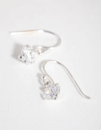 Sterling Silver Cubic Zirconia Heart Drop Earrings - link has visual effect only