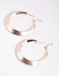 Brushed Rose Gold Apex Hoop Earrings - link has visual effect only
