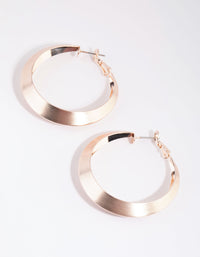 Brushed Rose Gold Apex Hoop Earrings - link has visual effect only
