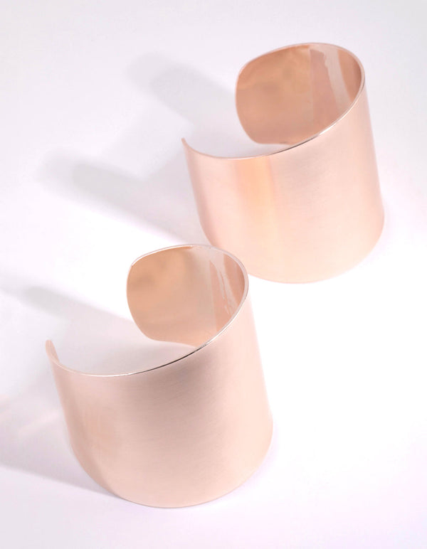 Rose Gold Thick Double Cuff Bracelet