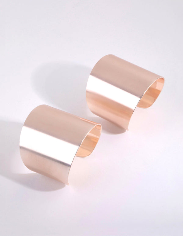 Rose Gold Thick Double Cuff Bracelet