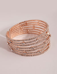 Armband met meerdere rijen roségouden diamanten - link has visual effect only