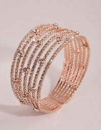 Armband met meerdere rijen roségouden diamanten - link has visual effect only