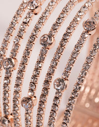 Armband met meerdere rijen roségouden diamanten - link has visual effect only
