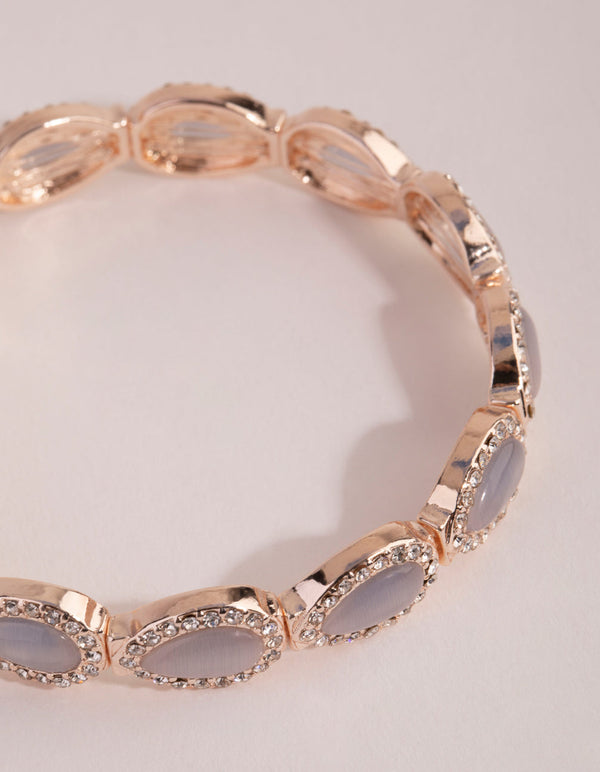 Rose Gold Catseye Stretch Bracelet